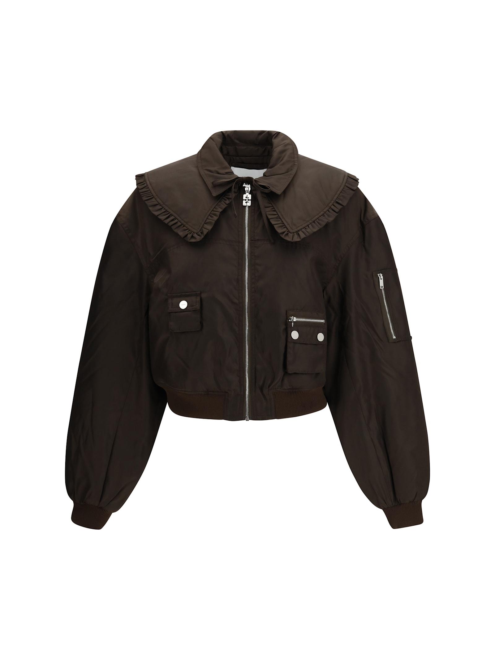 ganni duchesse nylon bomber jacket