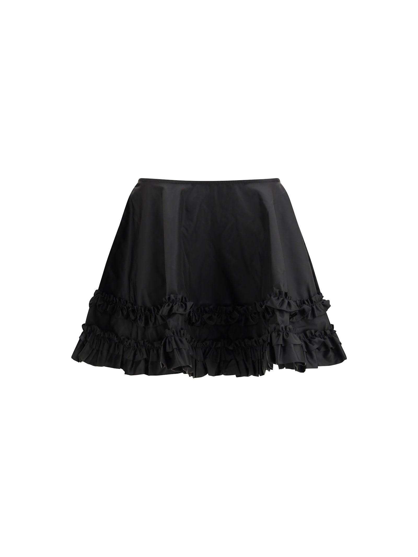 ganni duchesse nylon mini frill skirt