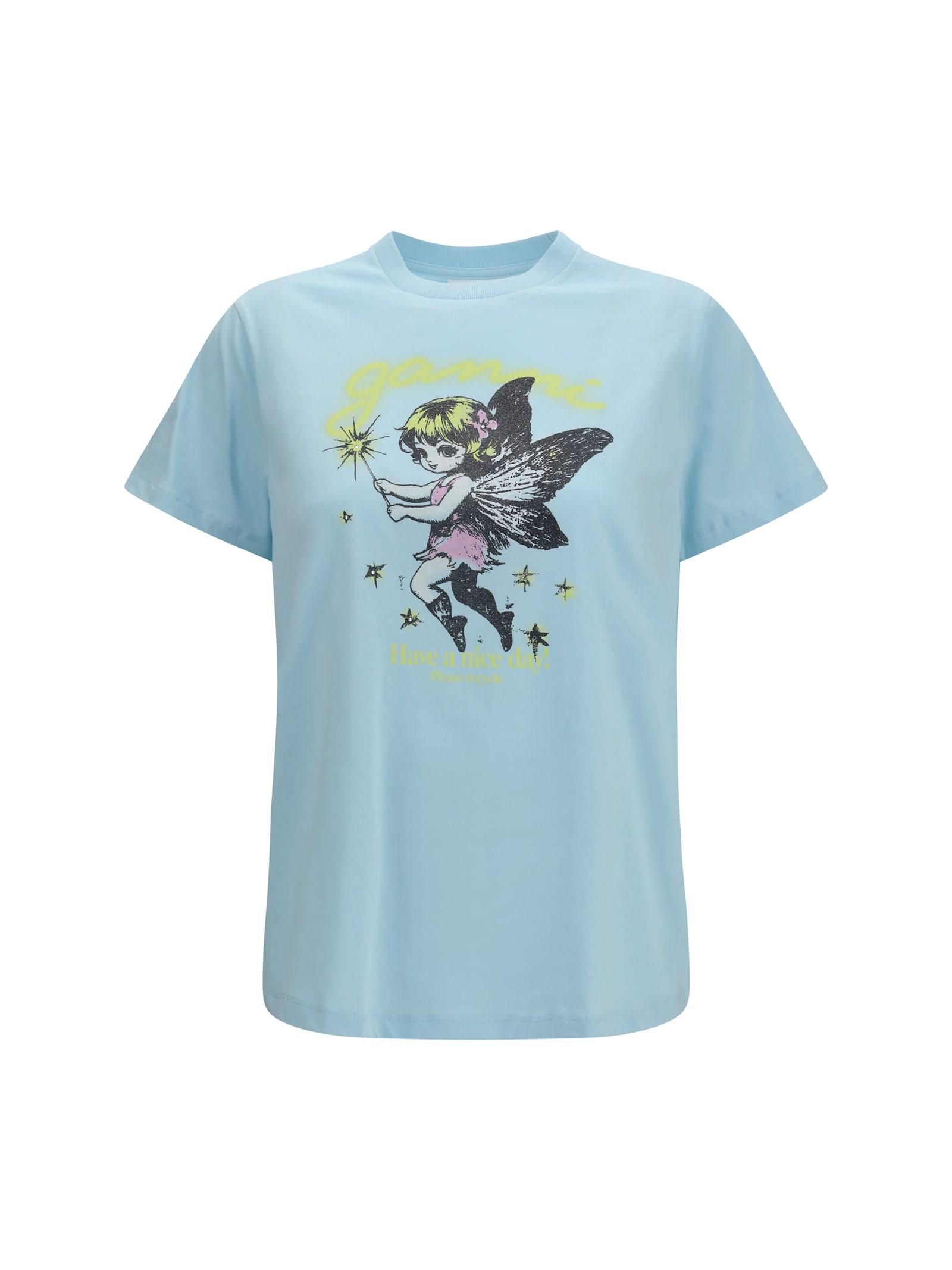 ganni fairy graphic cotton t-shirt