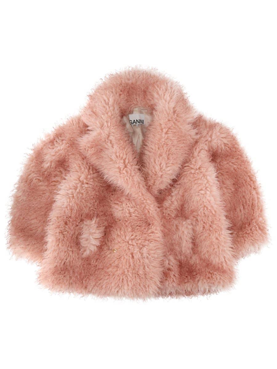 ganni faux fur coat