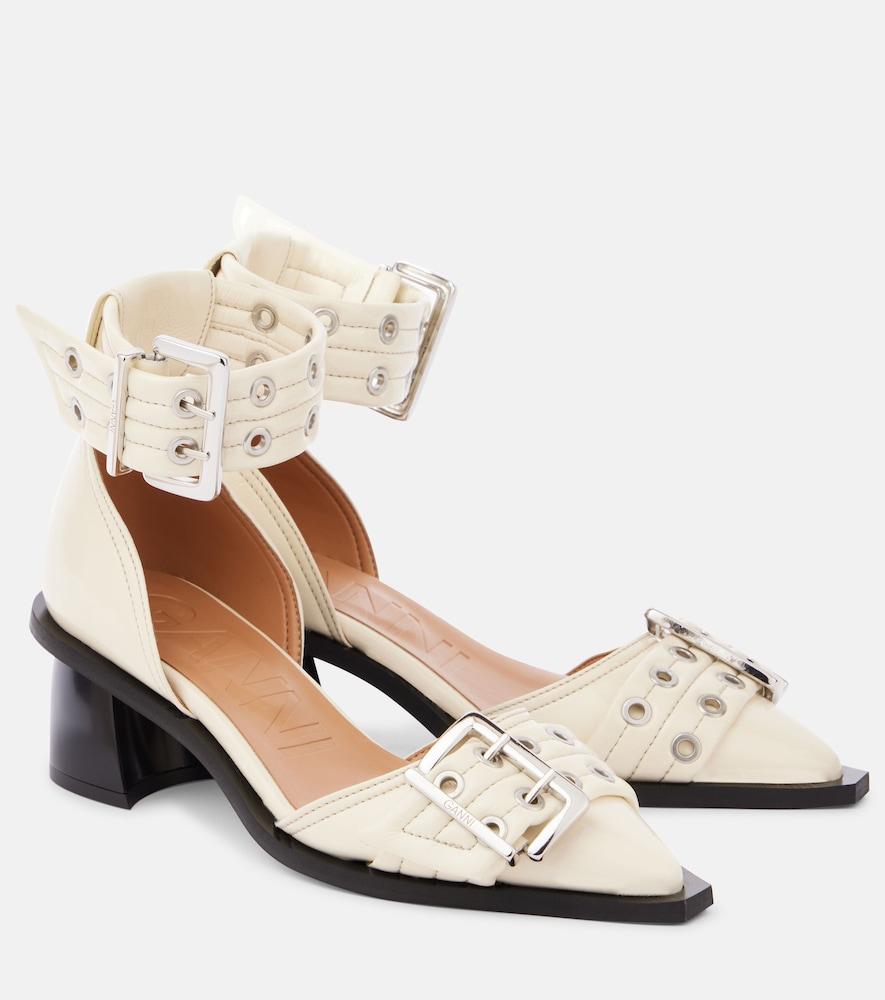 ganni faux leather pumps