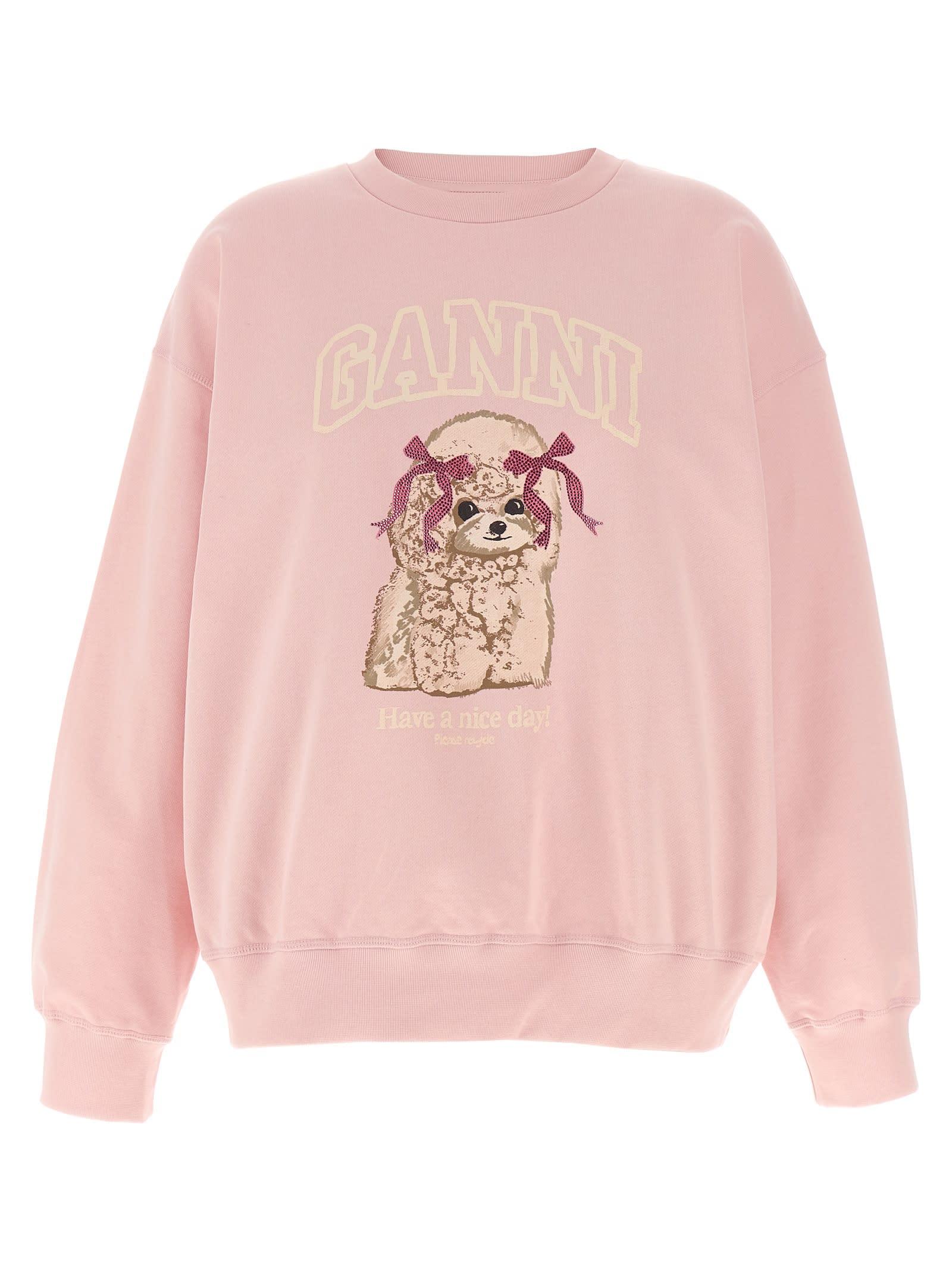 ganni front print sweatshirt