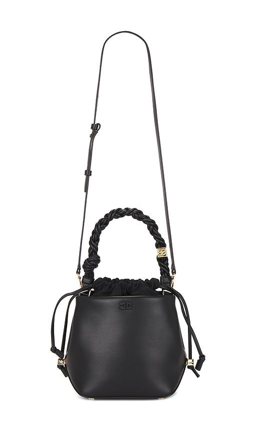 ganni ganni bou bucket bag in black.