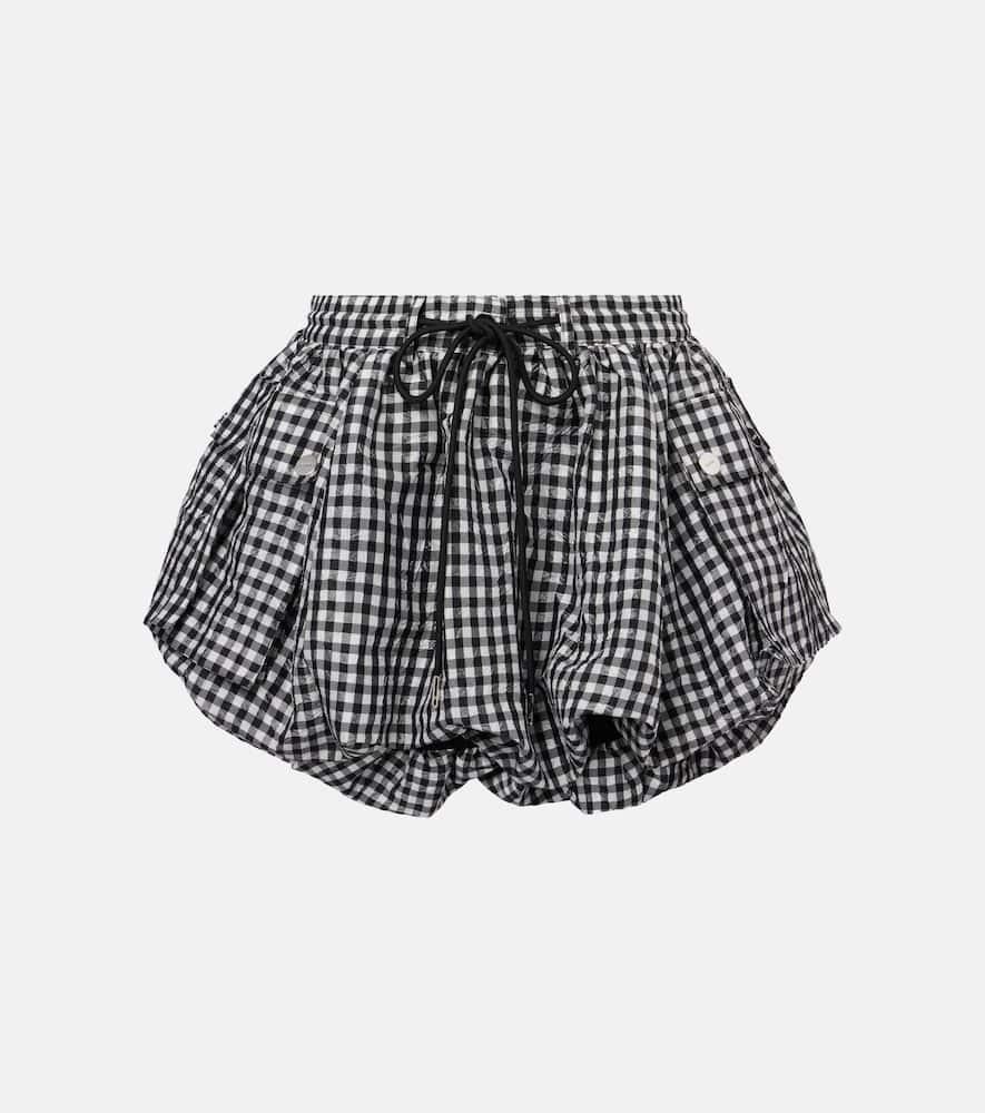 ganni gingham taffeta miniskirt