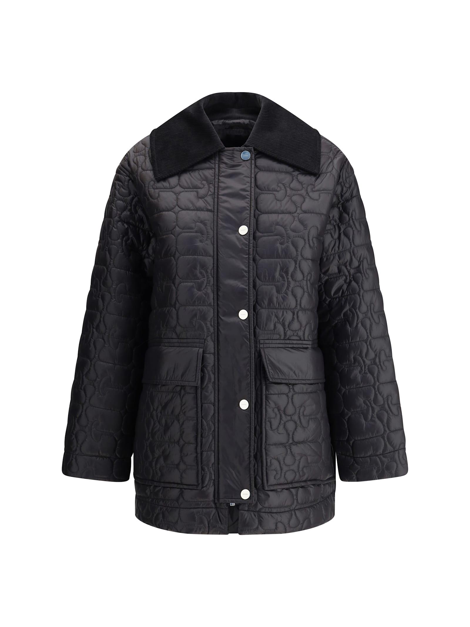 ganni glossy finish down jacket