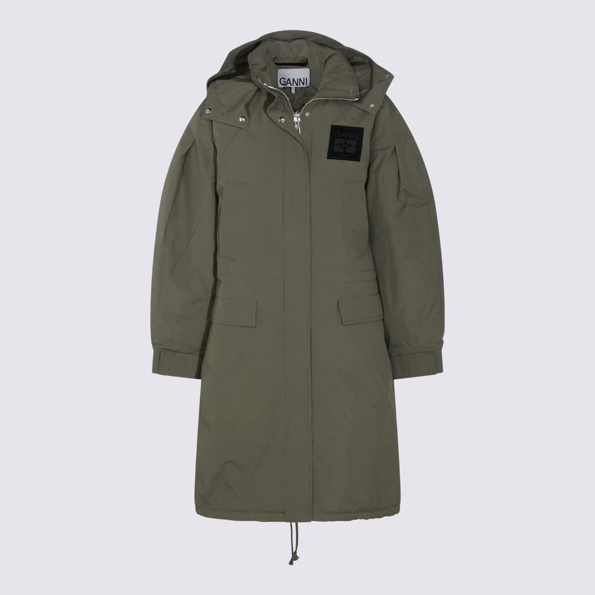 ganni green down jacket