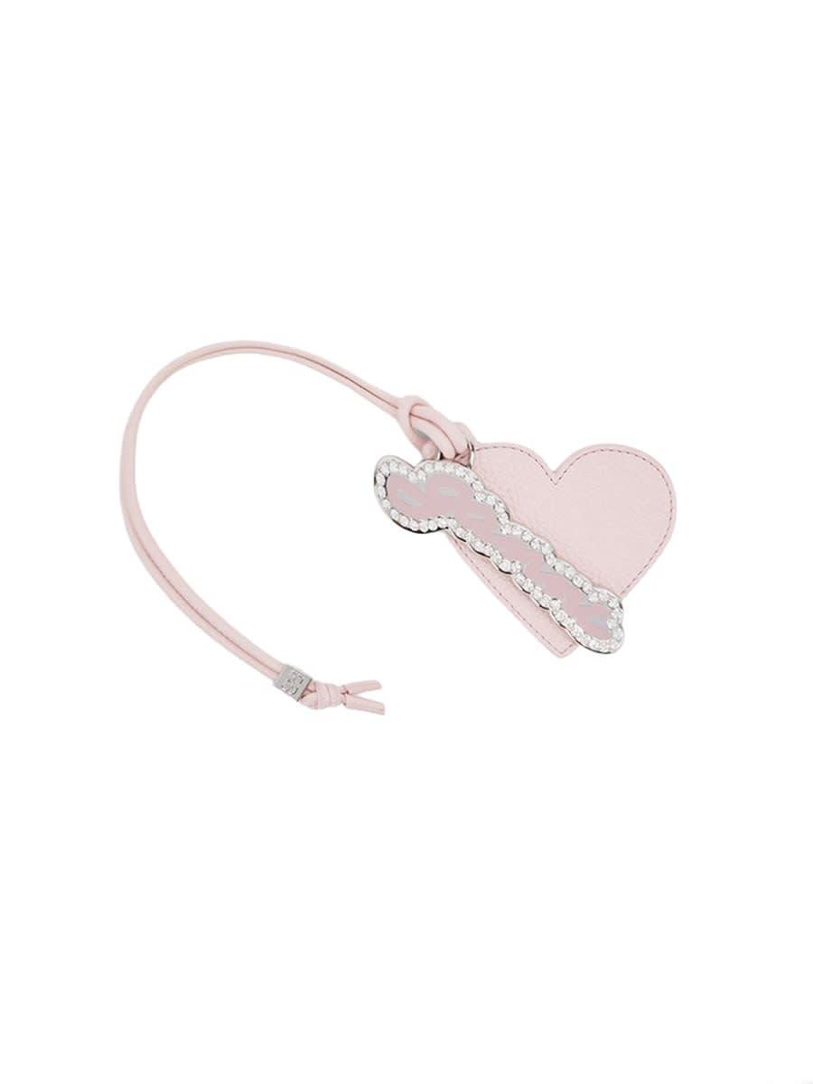 ganni heart mirror keychain