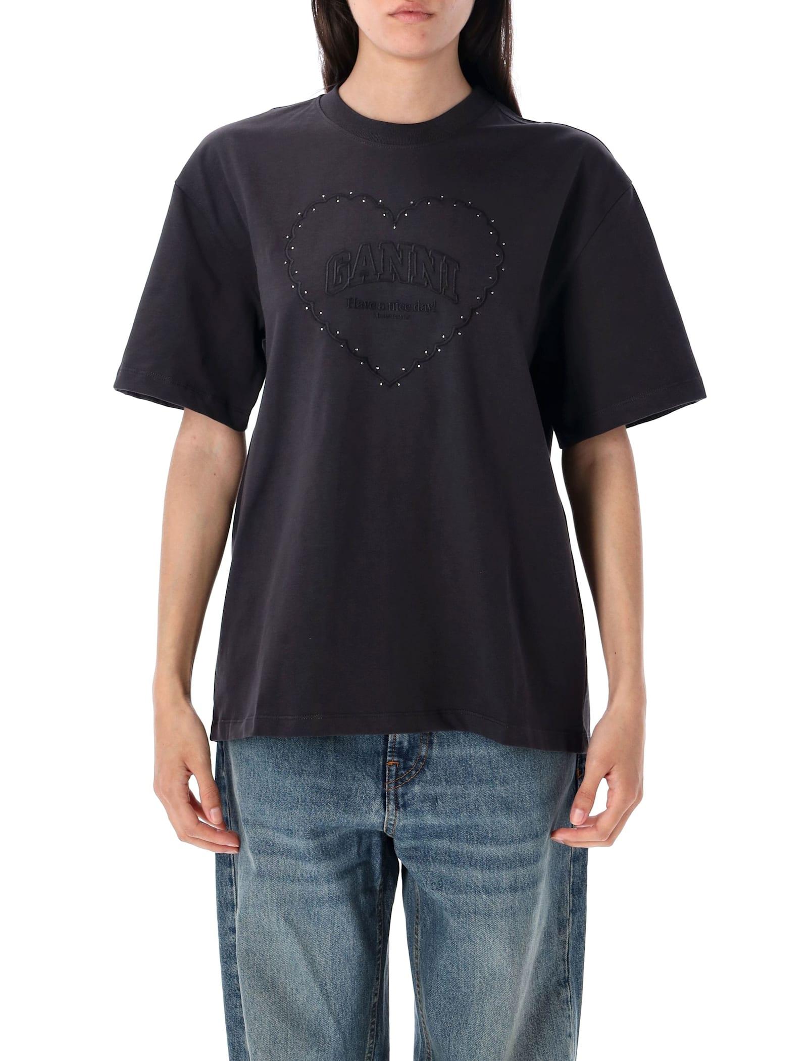 ganni heart t-shirt