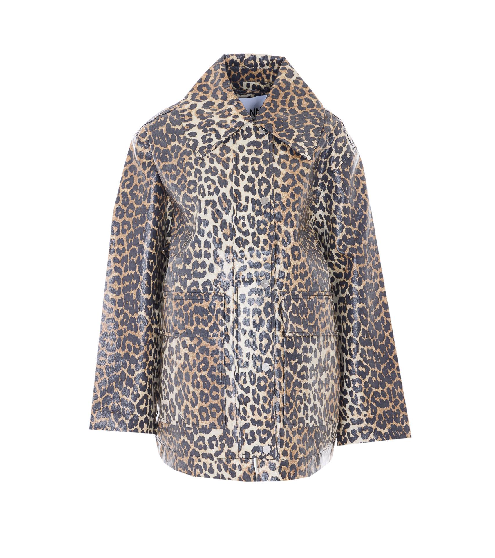 ganni jackets brown hemp - women