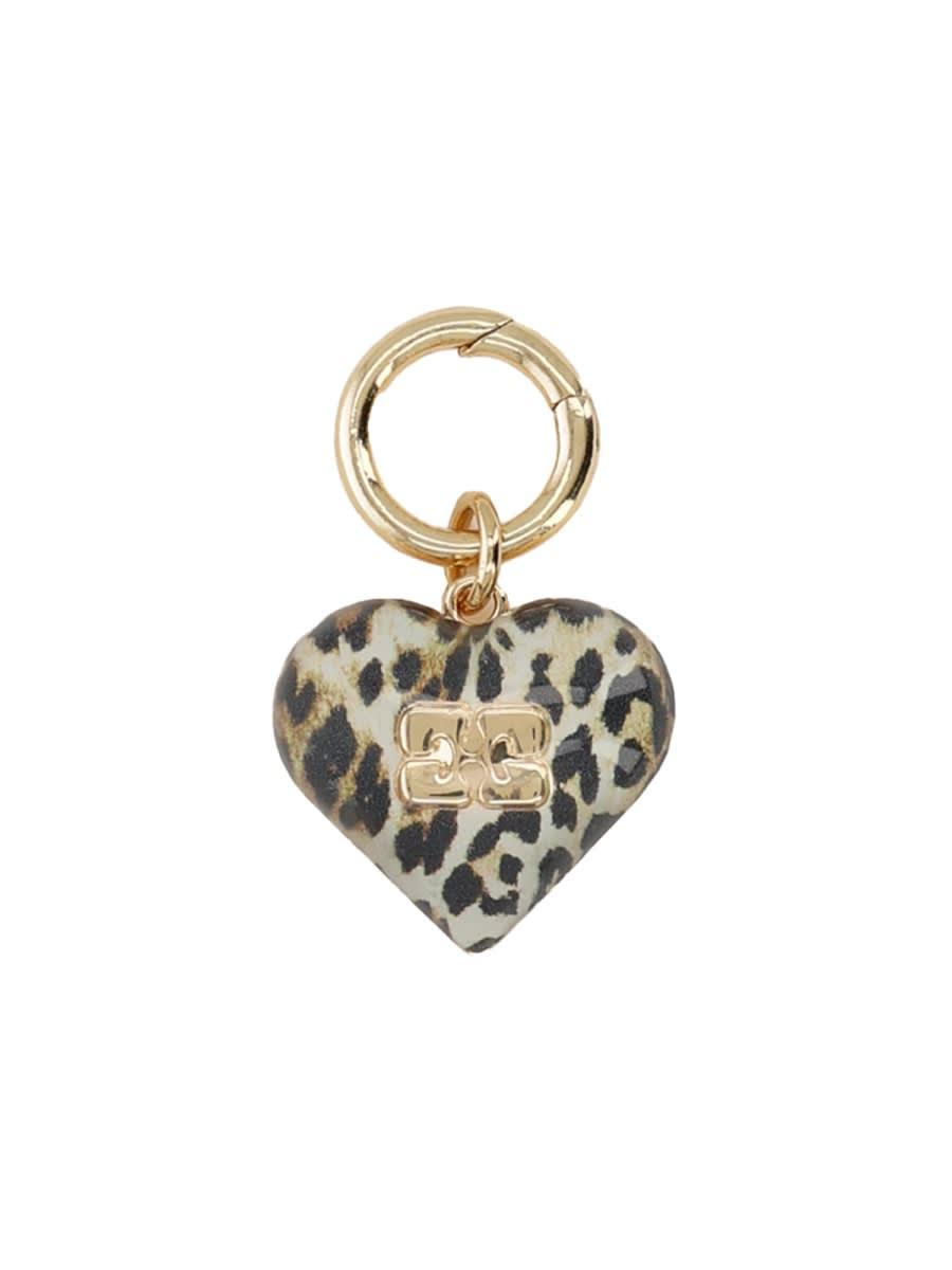 ganni keychain heart