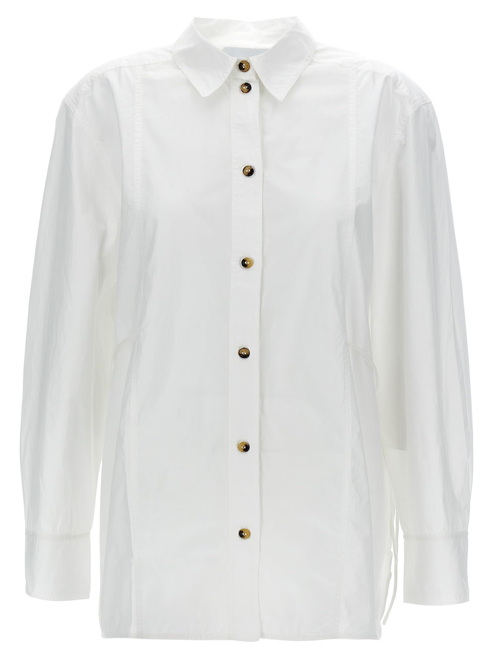 ganni lace-up shirt