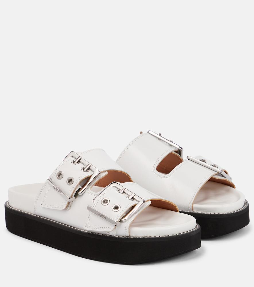 ganni leather sandals