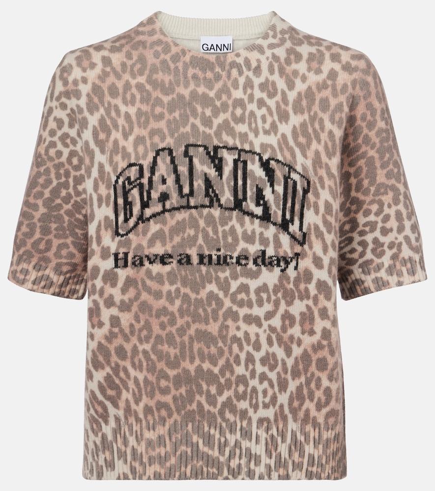 ganni logo leopard