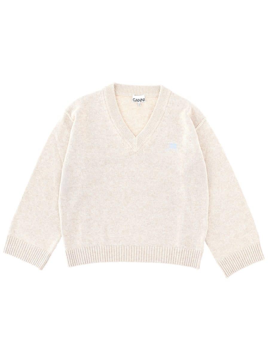 ganni logo sweater