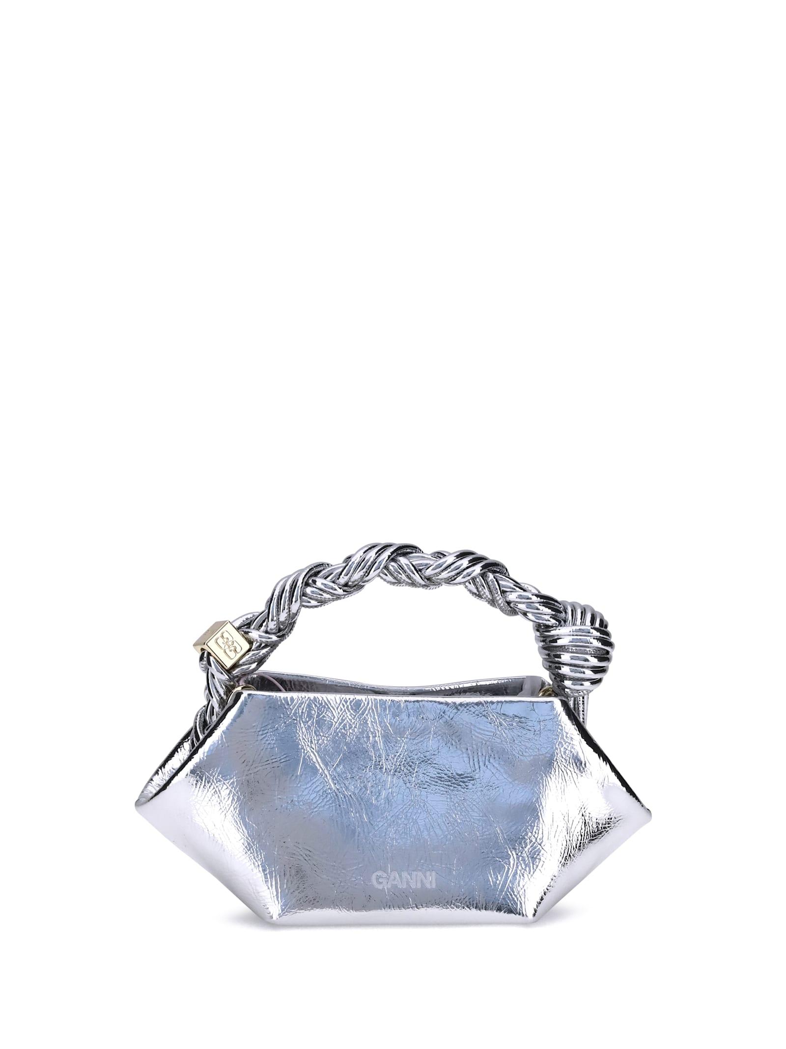 ganni metallic bou handbag