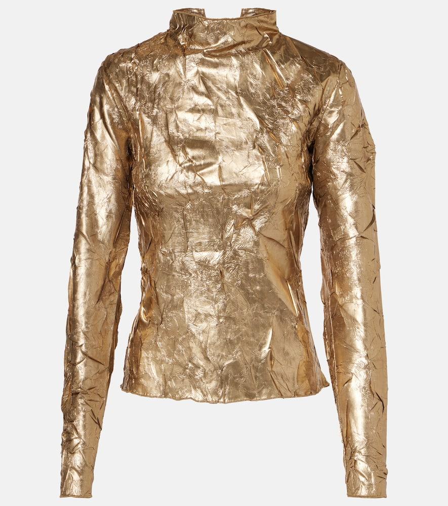 ganni metallic top