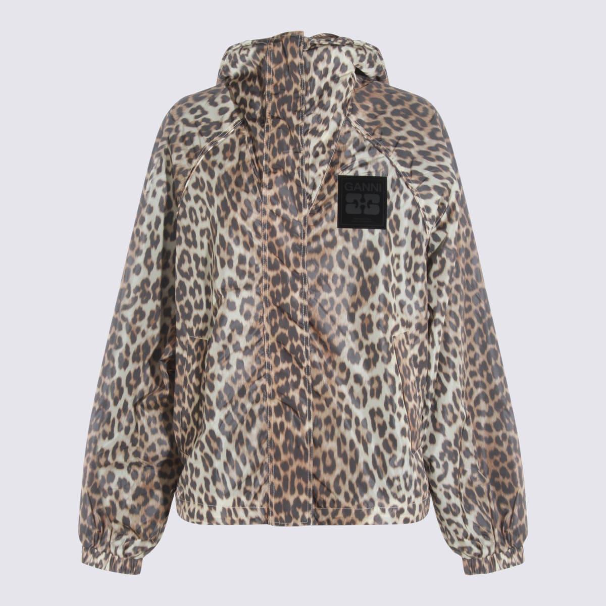 ganni multicolor nylon casual jacket