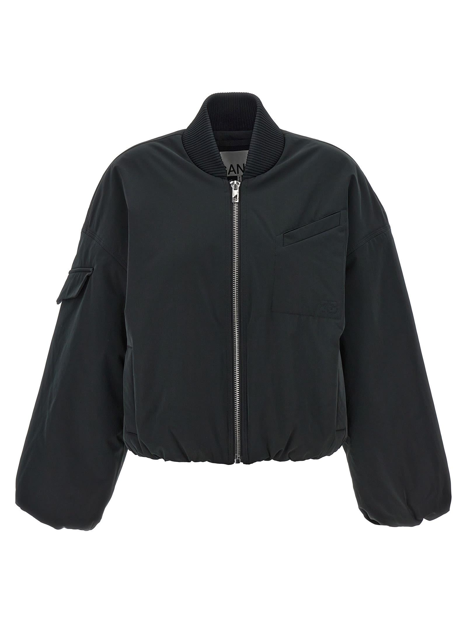 ganni nylon bomber jacket