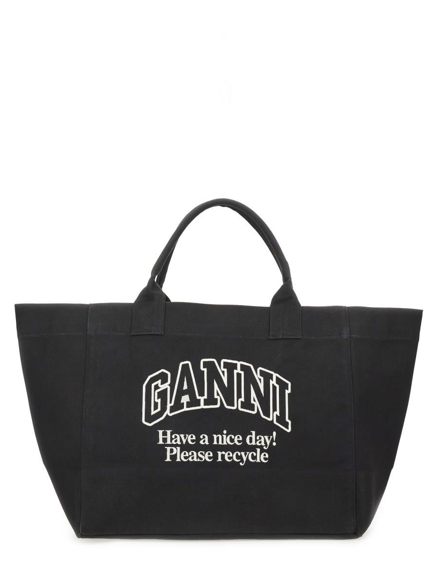 ganni oversized tote bag