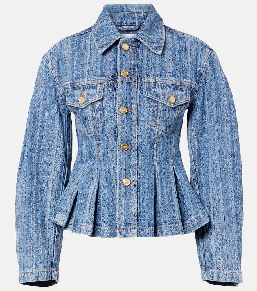 ganni peplum denim jacket