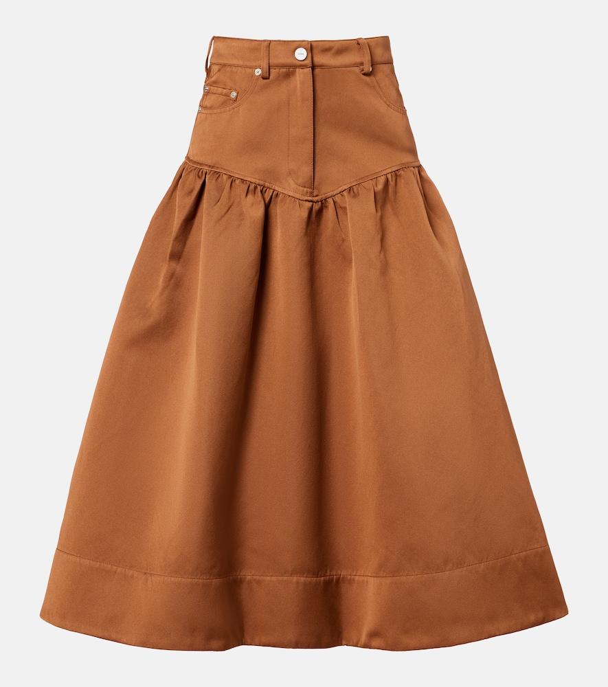 ganni peplum midi skirt