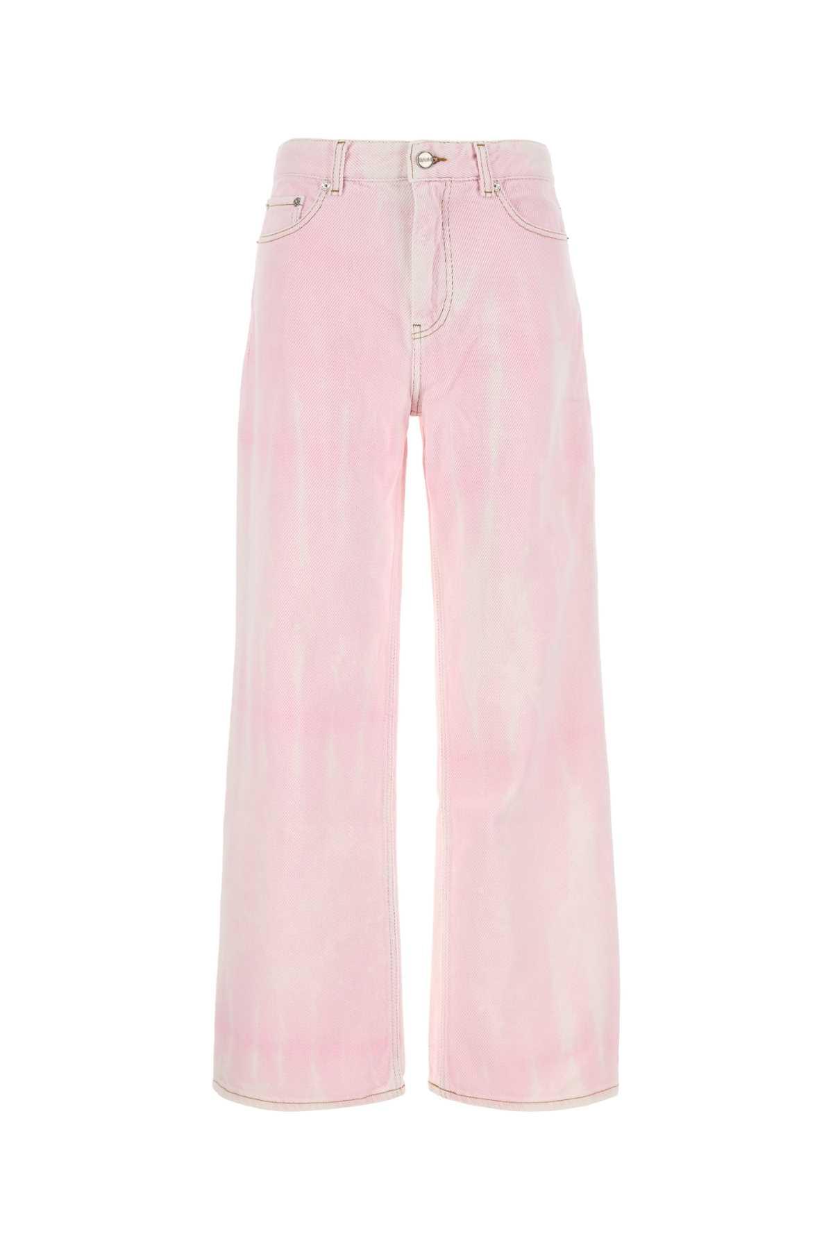 ganni pink denim jeans