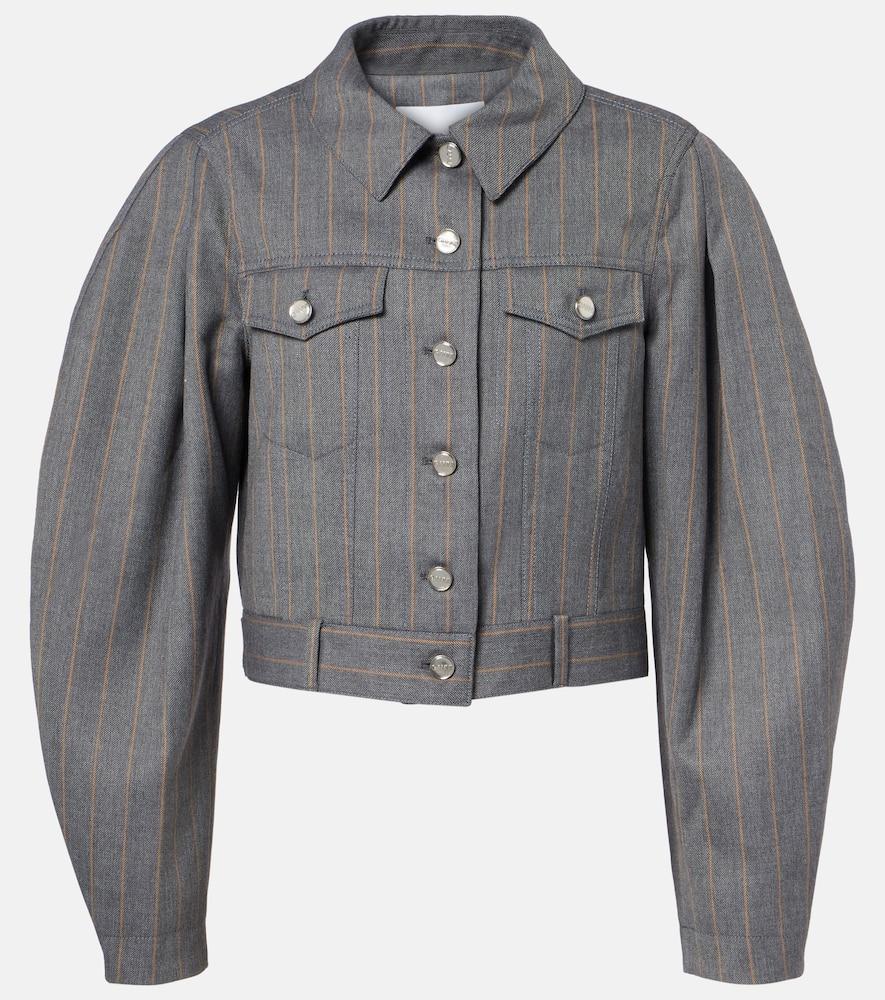 ganni pinstripe cropped jacket