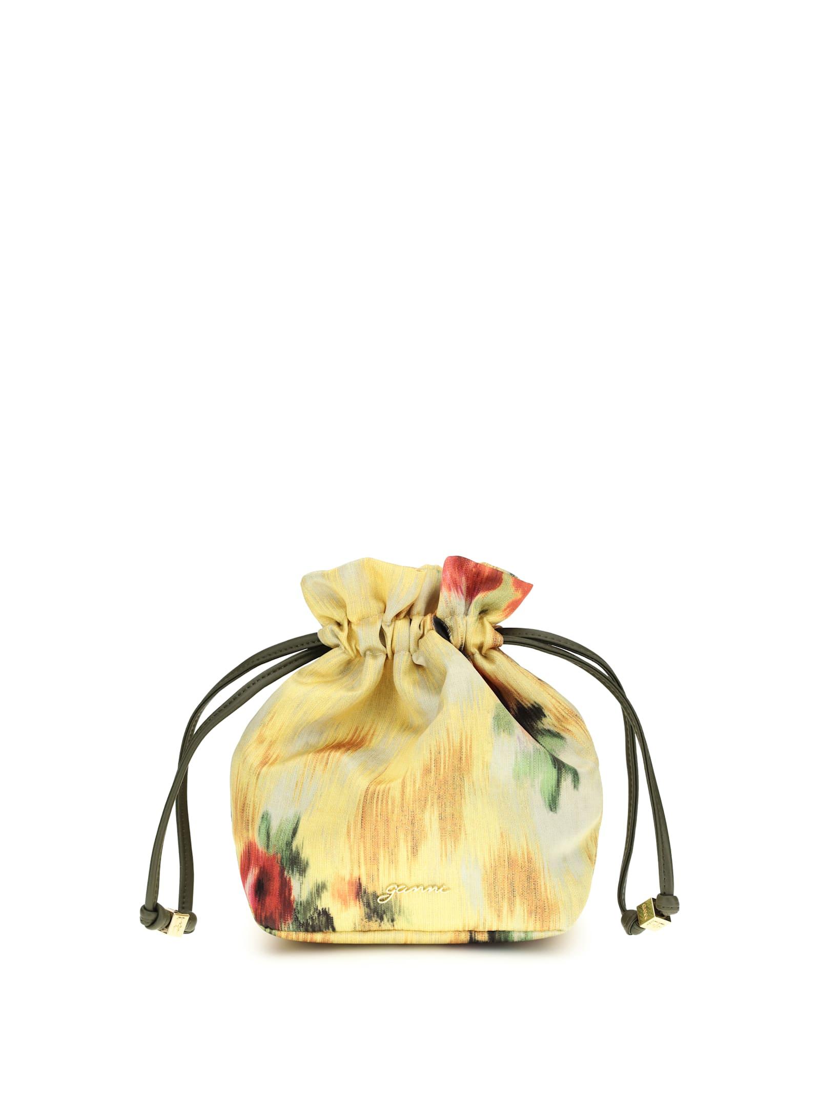 ganni printed taffeta pouch