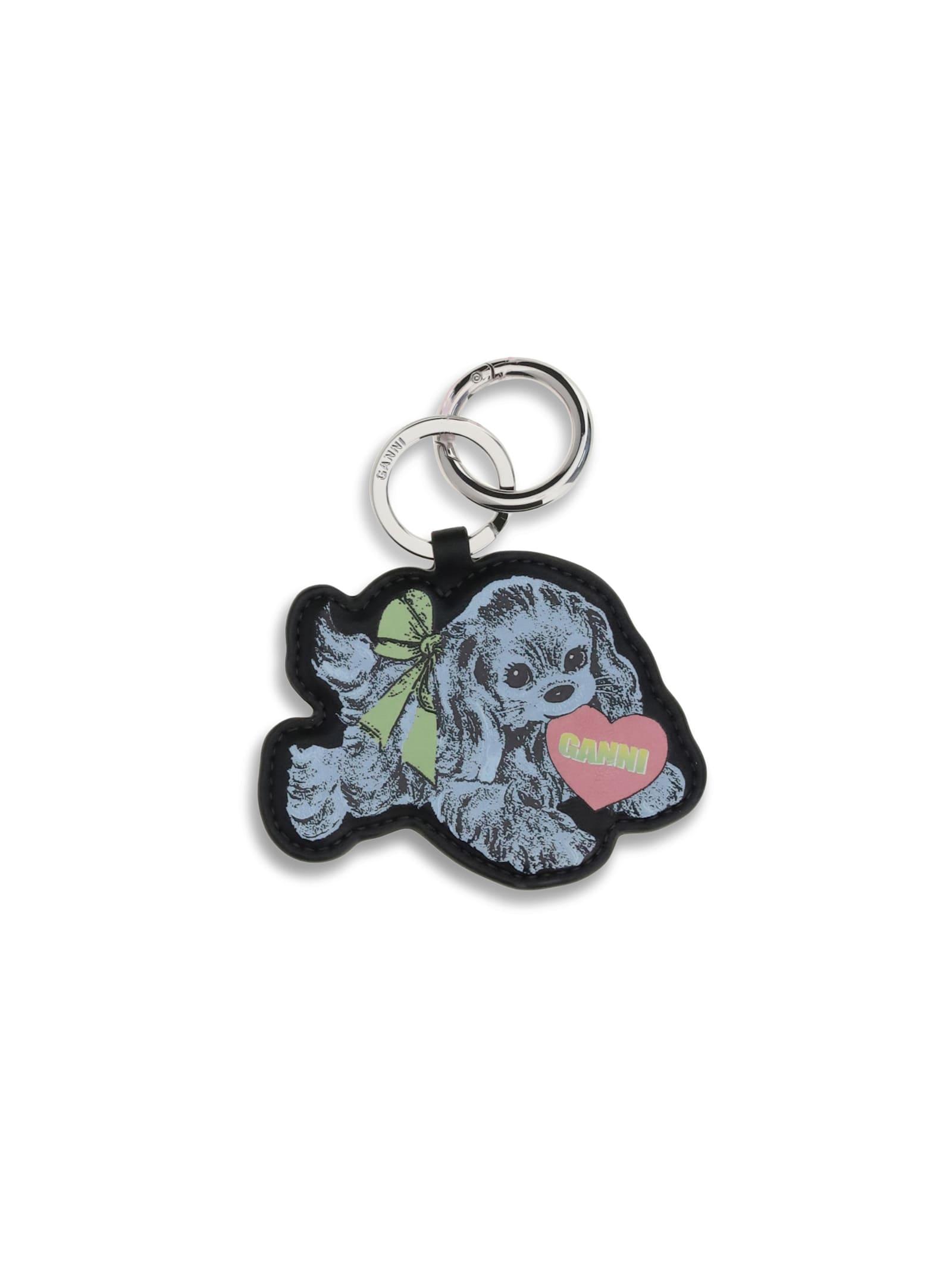 ganni puppy keychain
