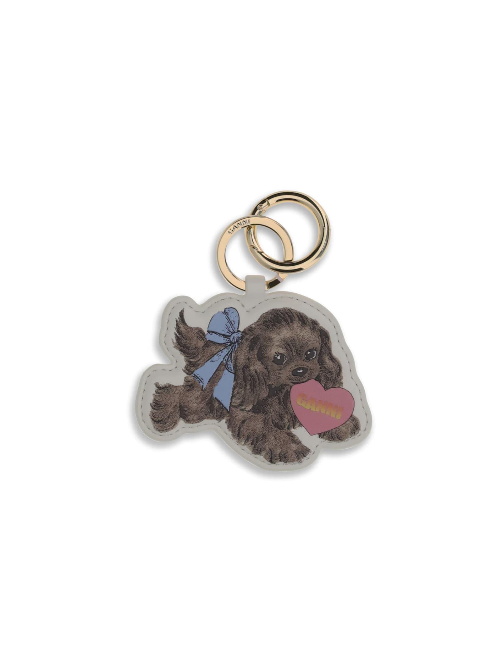 ganni puppy keyring