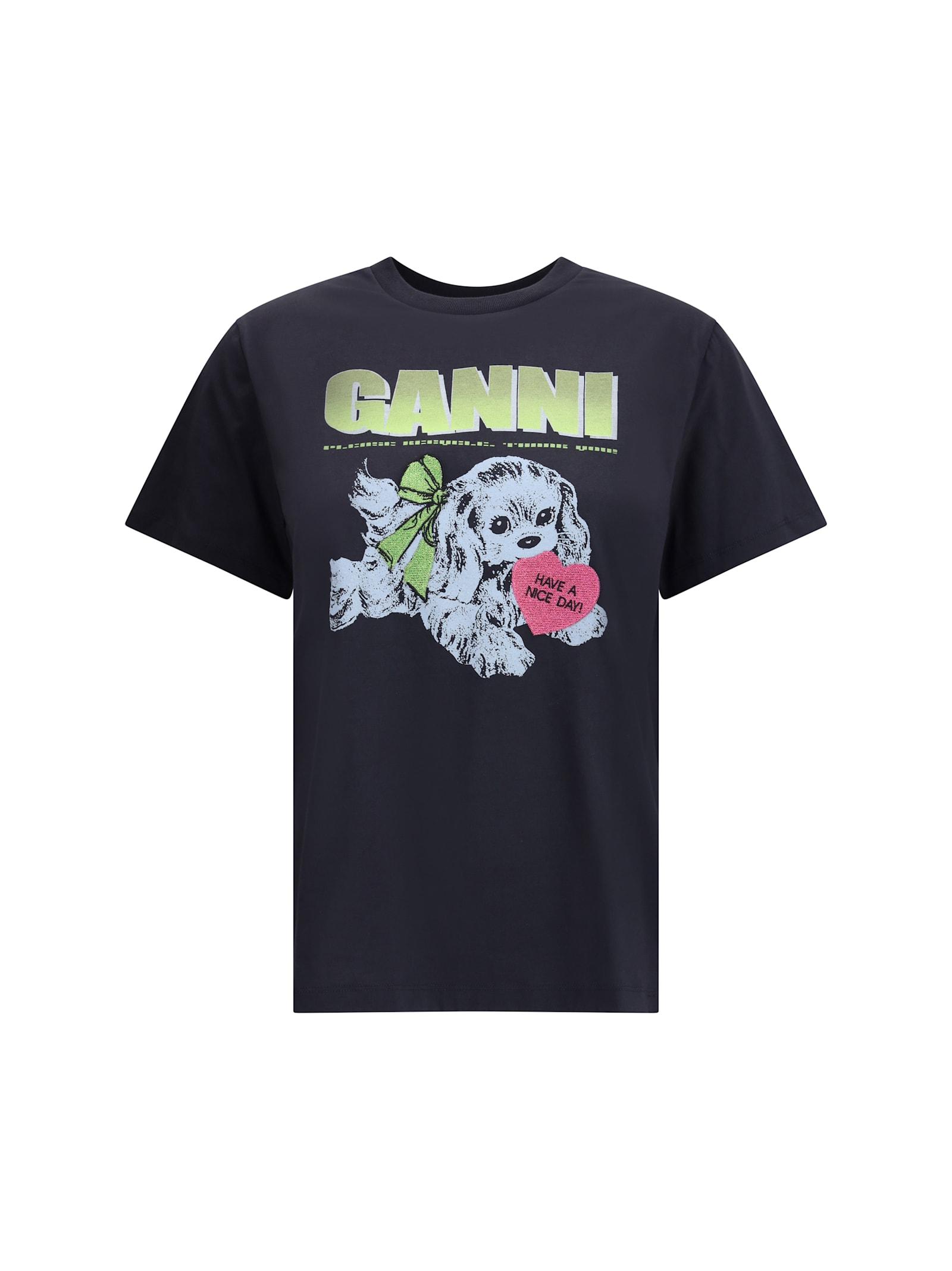 ganni puppy t-shirt