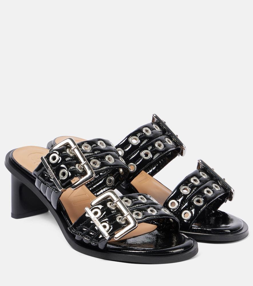 ganni quilted mules