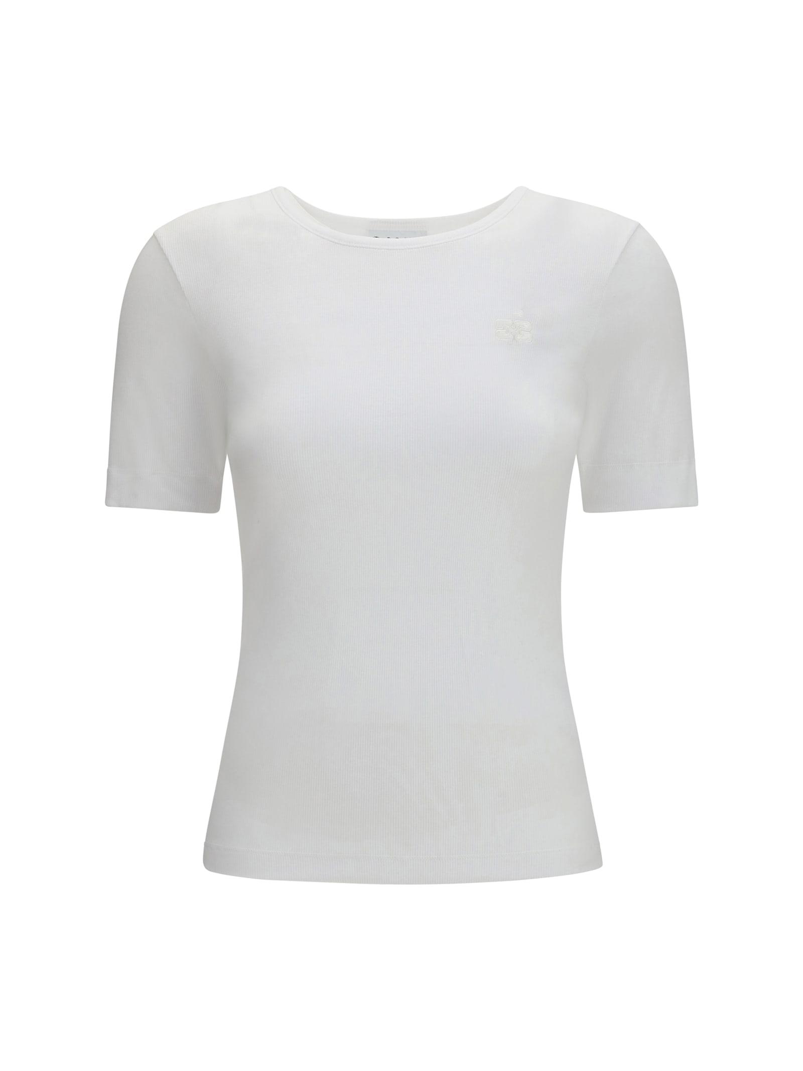 ganni ribbed cotton t-shirt