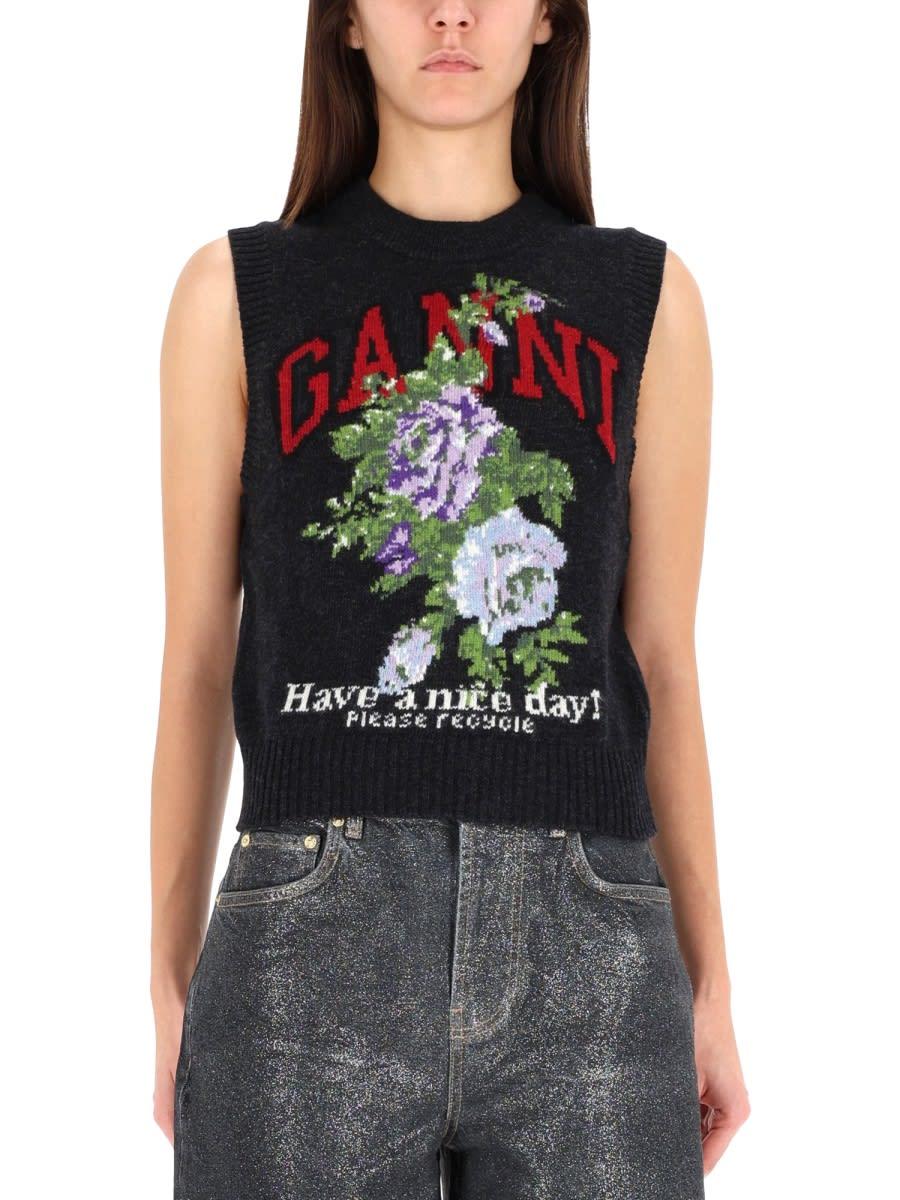 ganni rose vest