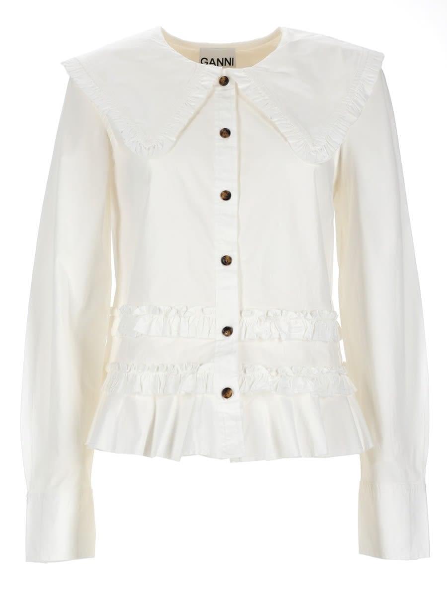 ganni ruffle shirt