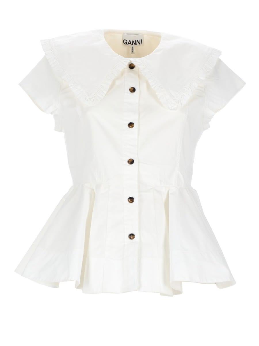 ganni ruffle shirt