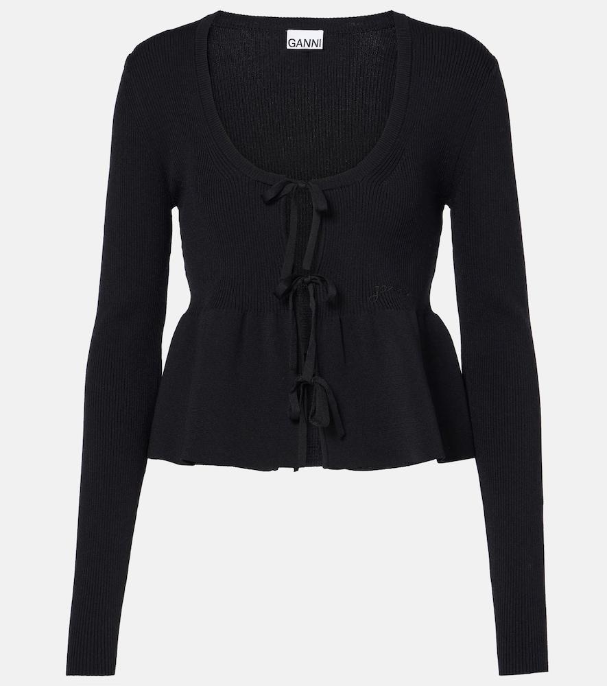 ganni ruffled ribbed
