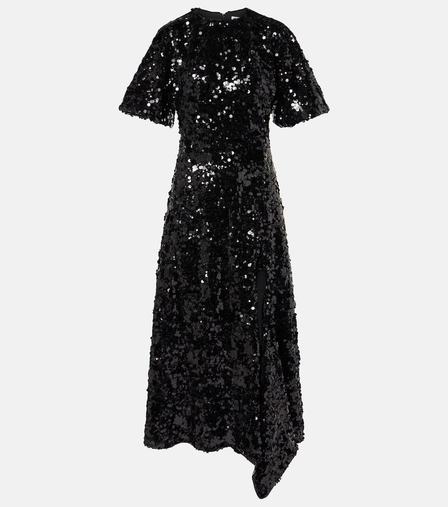 ganni sequined velvet maxi dress