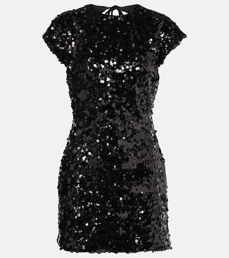 ganni sequined velvet minidress