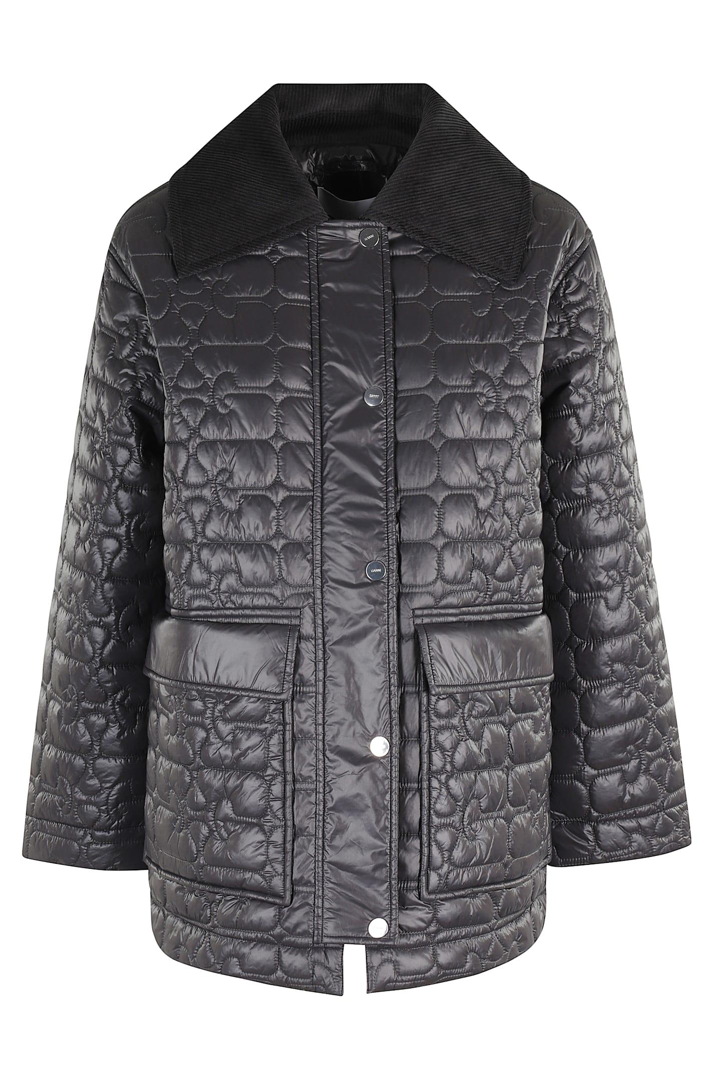 ganni shiny midi jacekt