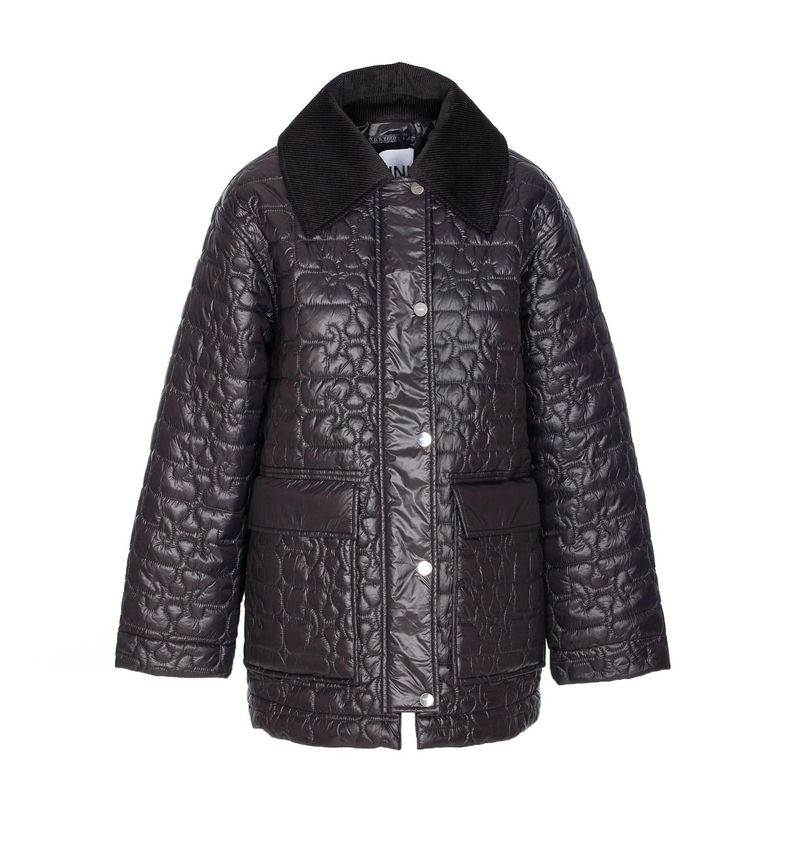ganni shiny quilt jacket