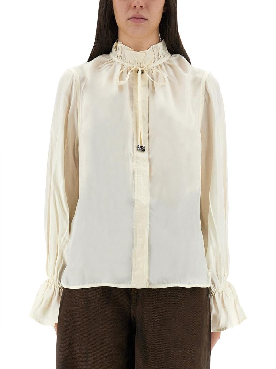 ganni shirt with bow
