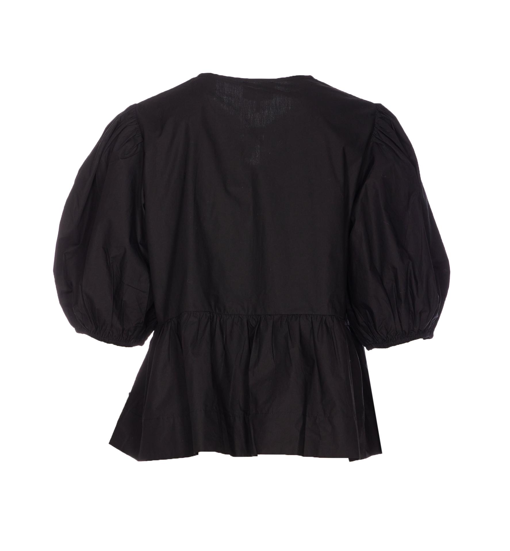 ganni shirts black organic cotton - women