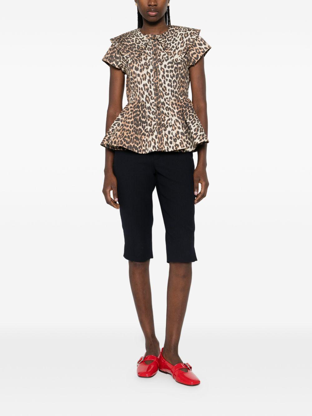 ganni shirts brown organic cotton - women