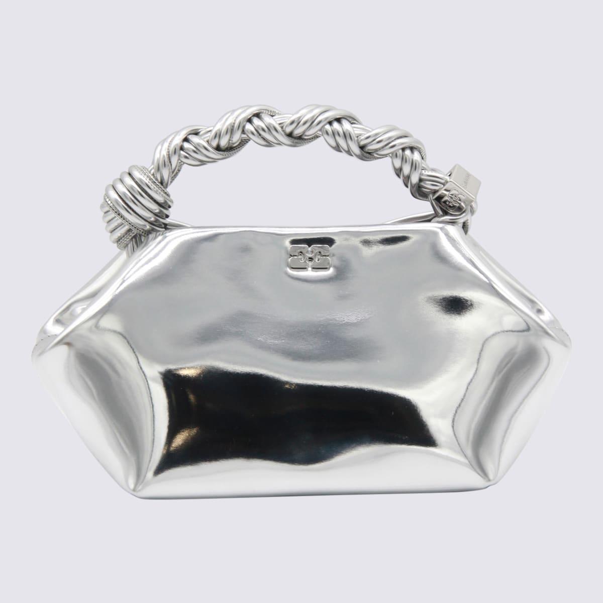 ganni silver top handle bag