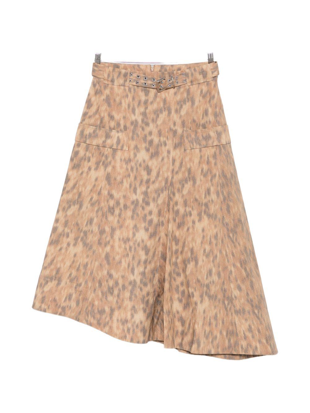 ganni skirts beige elastane - women