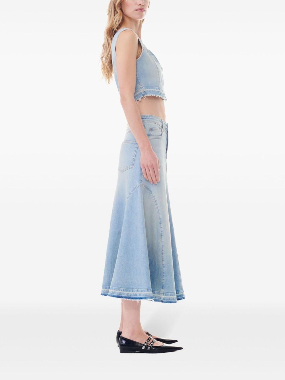 ganni skirts clear blue cotton - women