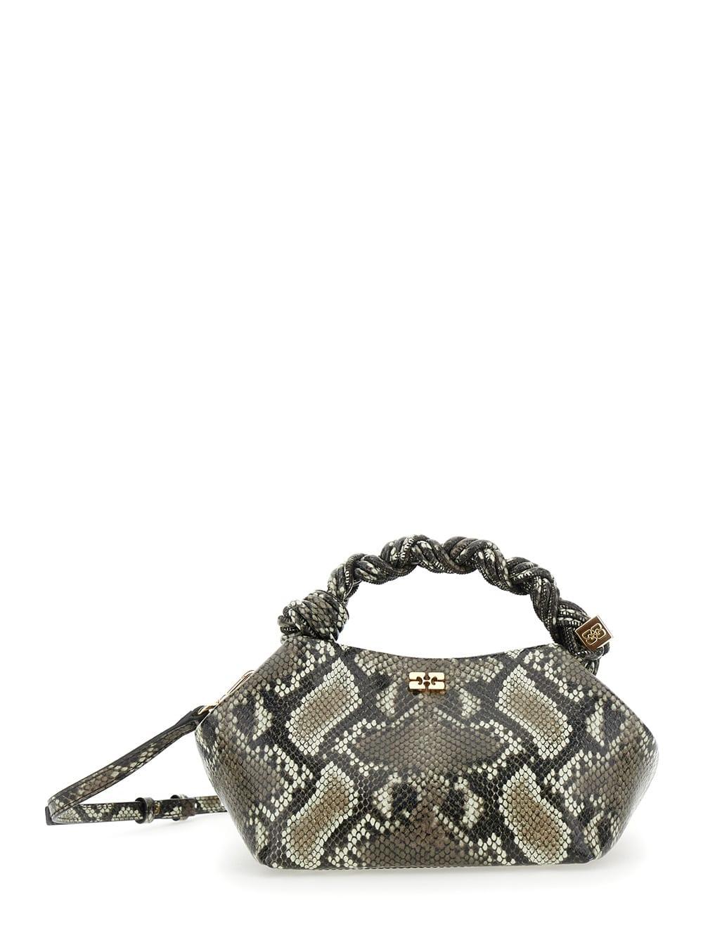 ganni small bou snake handbag