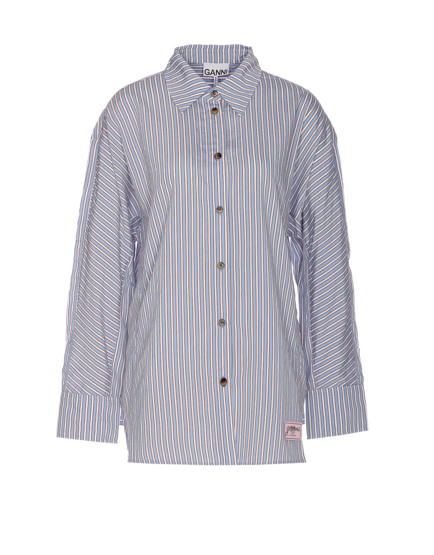 ganni striped yarn dyed shirt