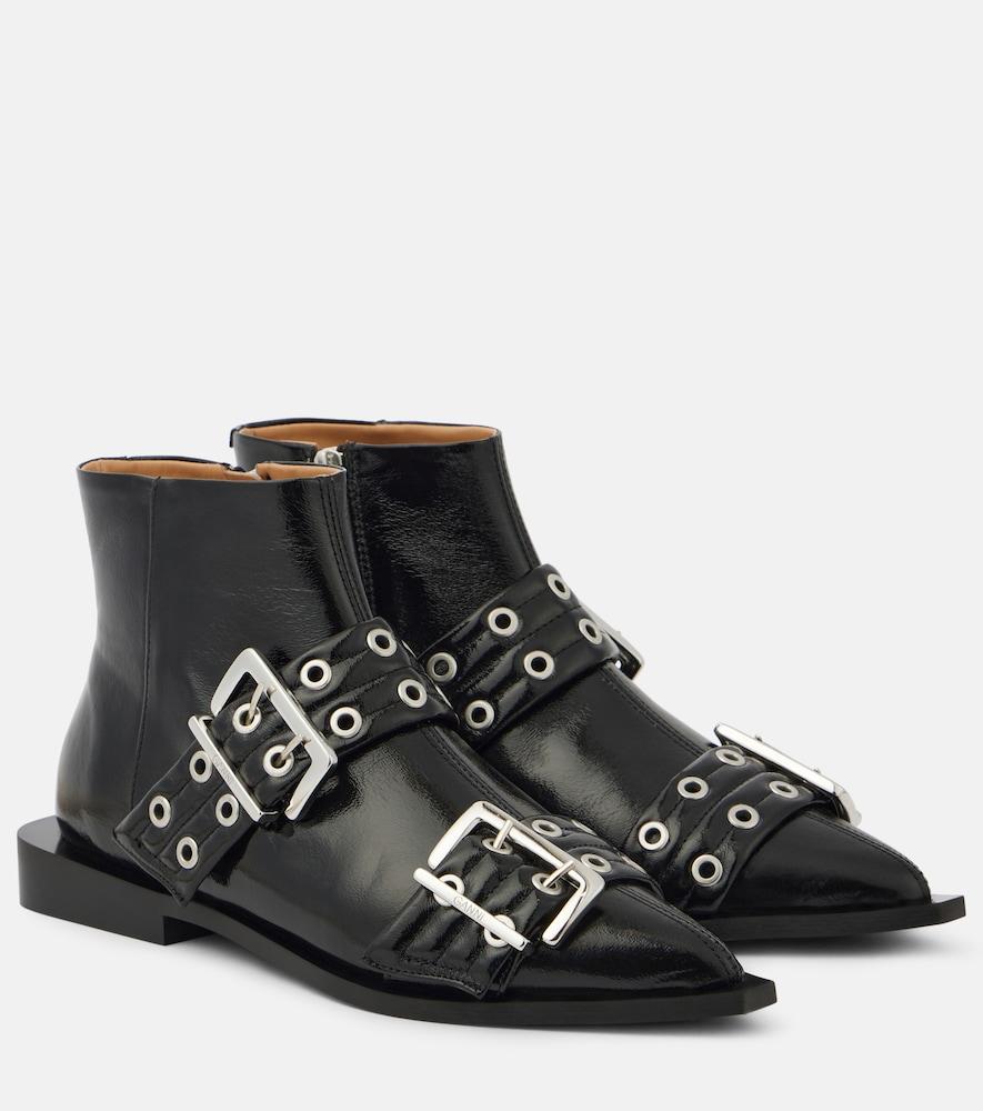 ganni studded biker boots